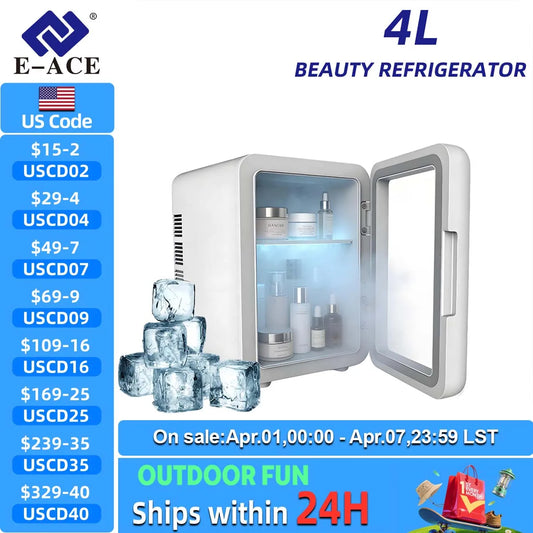 4-Liter CAR/HOME - MINI BEAUTY REFRIGERATOR W/COOLING & HEAT