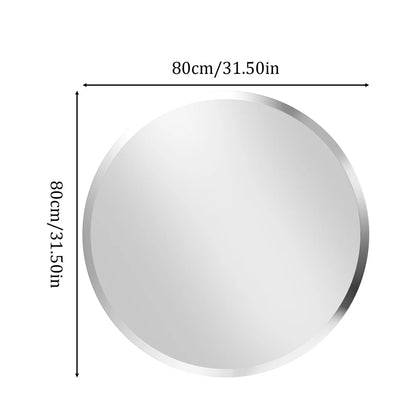 80cm - LARGE FRAMELESS ROUND VANITY MIRROR W/BEVELED EDGE