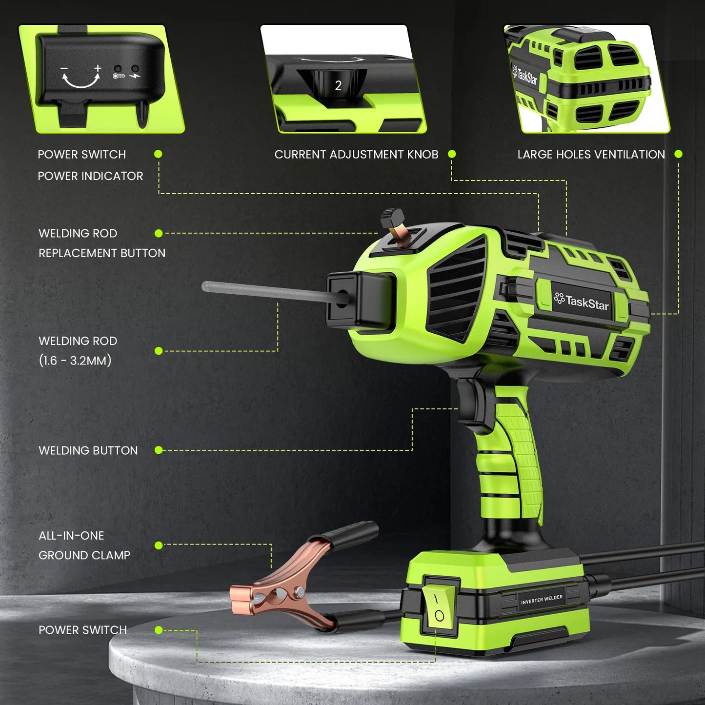 20 amps-120 amps - Portable Handheld Stick Welder Machine ARC Welder Gun