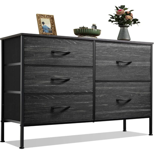 5-Drawers - WIDE FABRIC DRESSER/ORGANIZERS BEDROOM/LIVING ROOM