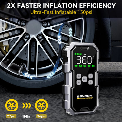 150 PSI, 7000A - PORTABLE CAR STARTER W/AIR COMPRESSOR