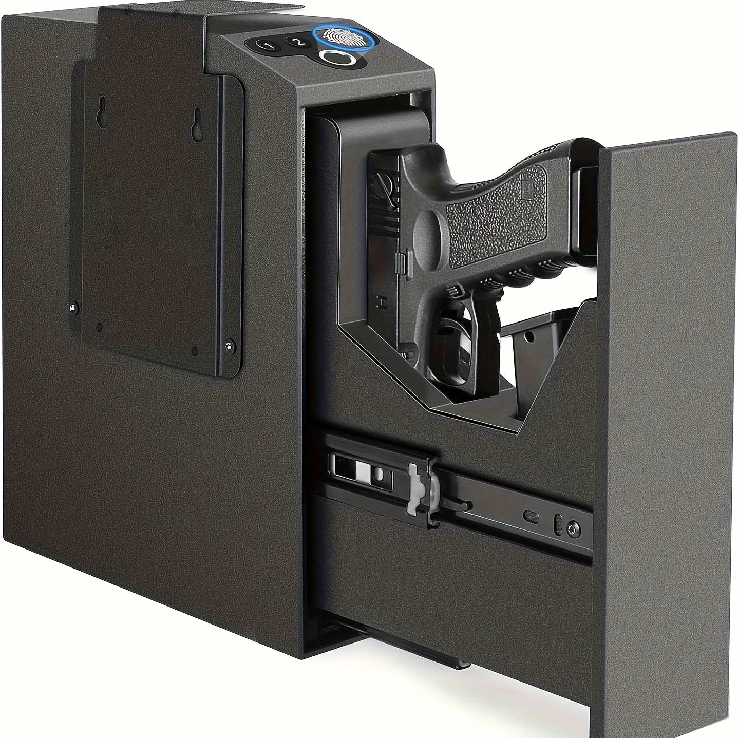 AUTOMATIC FINGERPRINT SLIDER HANDGUN SAFE, NIGHTSTANDS, DESK