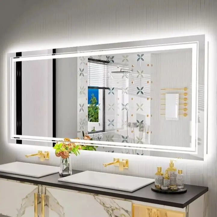 JUMBO-LARGE ILLUMINATED FRONT & BACKLIT LIGHTS VANITY MIRROR