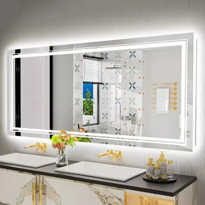 JUMBO-LARGE ILLUMINATED FRONT & BACKLIT LIGHTS VANITY MIRROR