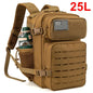 25L - TACTICAL OUTDOOR HIKING BACKPACK W/DUAL BOTTLE HOLDER