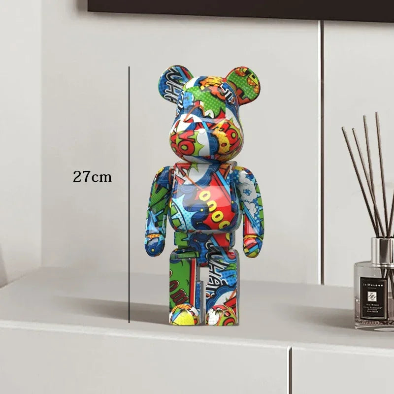 27cm - Graffiti Bear Resin Statue/Ornaments, Bear Decor