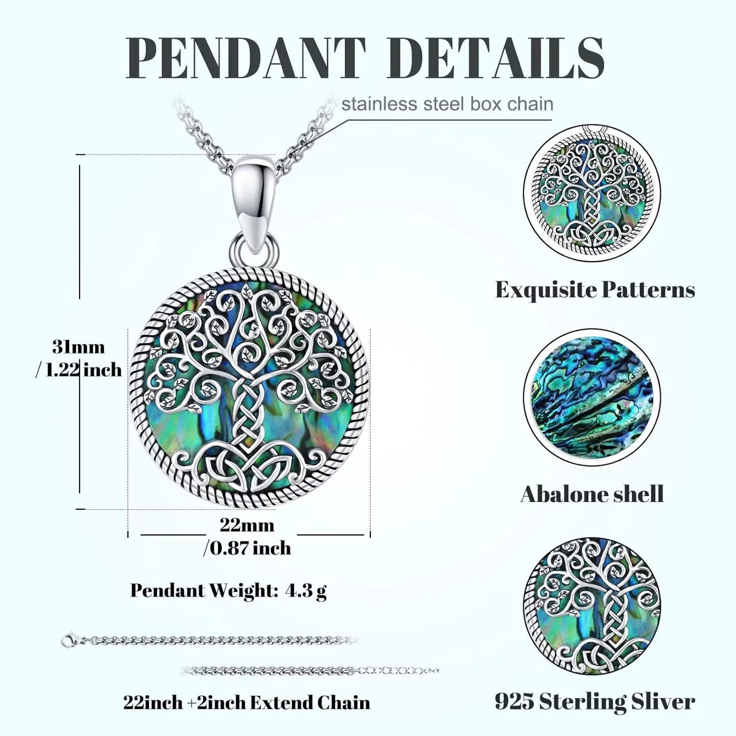 925 STERLING SILVER TREE OF LIFE NECKLACE PENDANT
