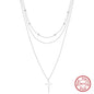 STERLING SILVER CROSS SHAPED NECKLACE PENDANT W/BEADS