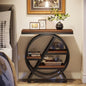 3-Tier - NARROW GEOMETRIC METAL FRAME SIDE TABLE W/STORAGE