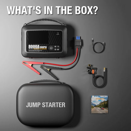 12V, 8000A - PROFESSIONAL HEAVY-DUTY CAR JUMP STARTER/CHARGER