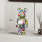 27cm - PAINTED GRAFFITI BEAR RESIN DESKTOP STATUE/ORNAMENTS