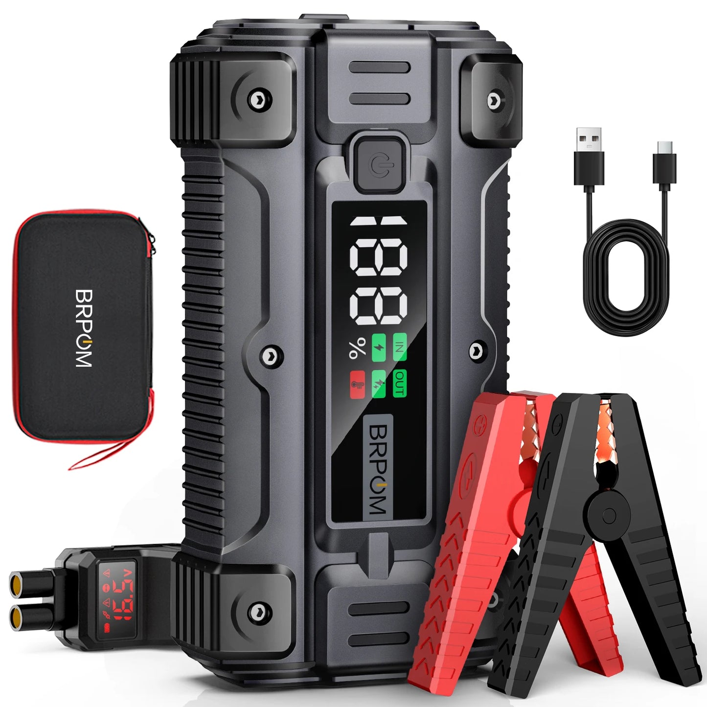 12V, 20,000 - 30,000mAh, 5000A - PORTABLE EMERGENCY POWER BANK JUMP STARTER