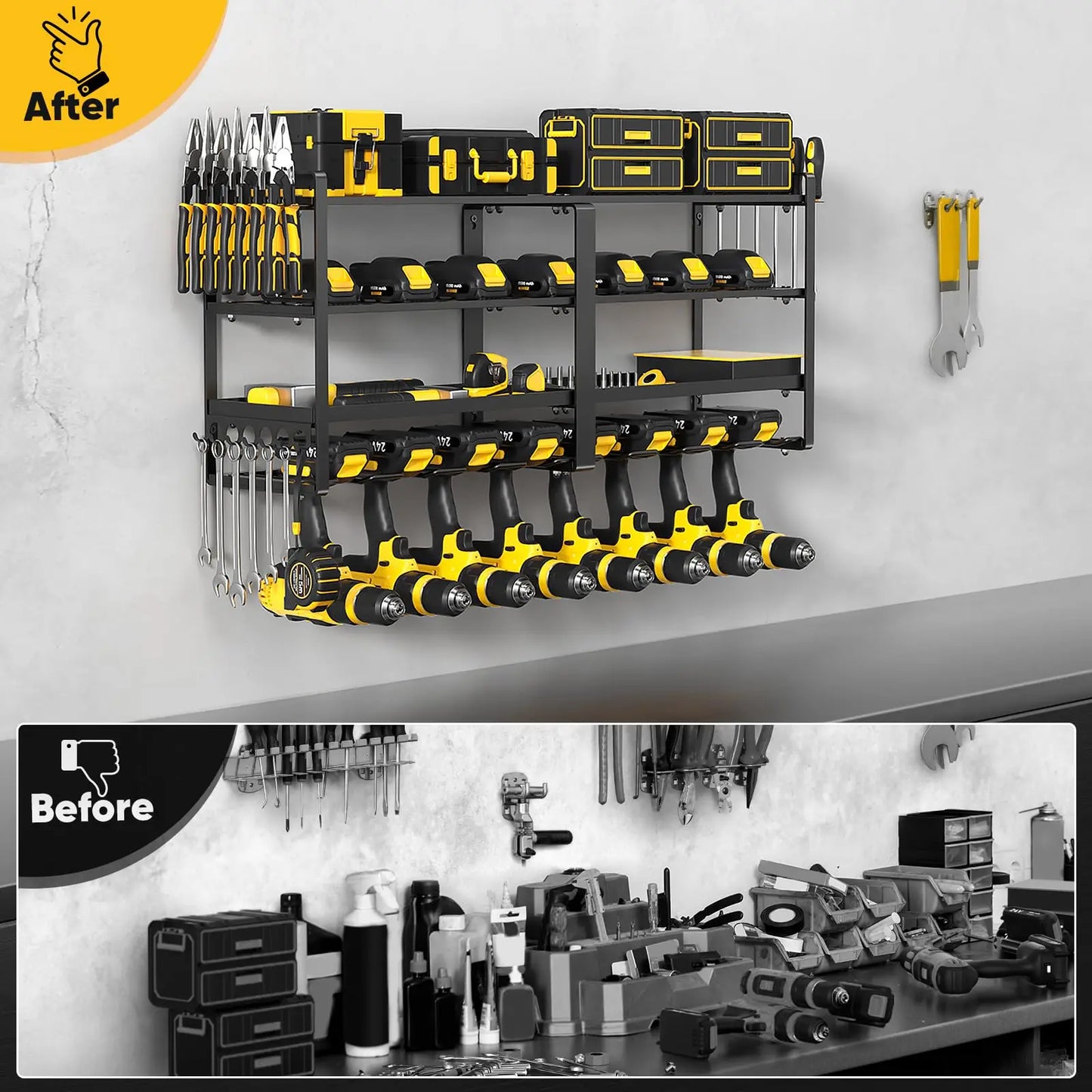 4-LAYER - HEAVY-DUTY WALL MOUNTED POWER TOOL ORGANIZER