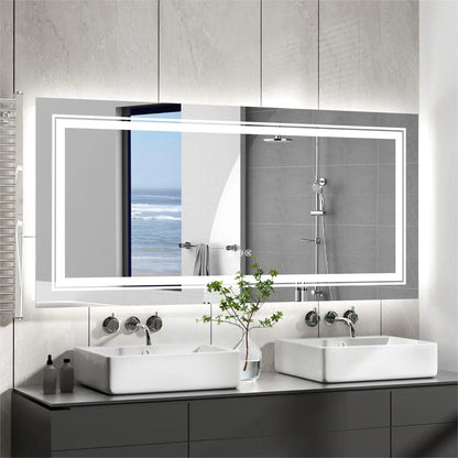 JUMBO-LARGE ILLUMINATED FRONT & BACKLIT LIGHTS VANITY MIRROR