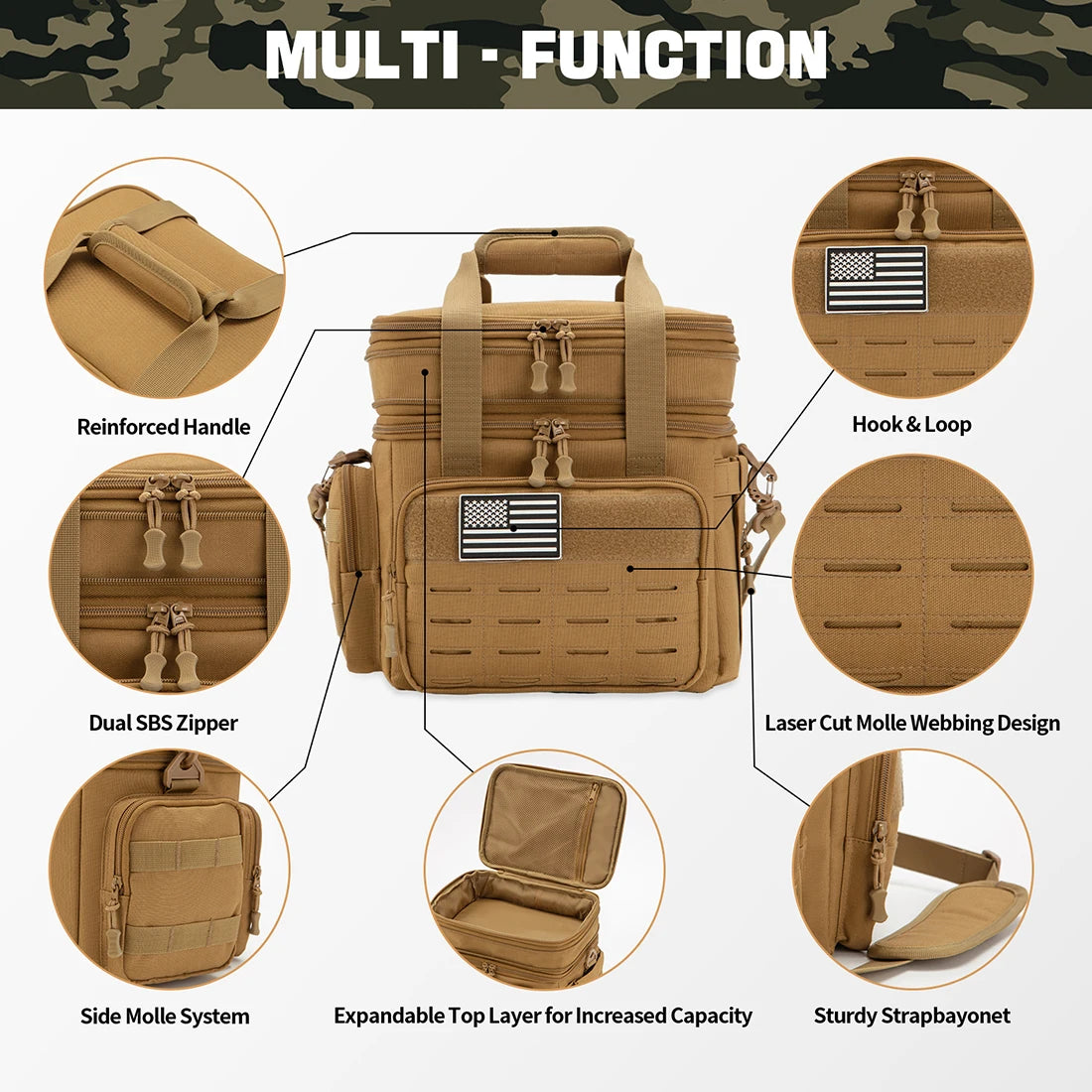 18L - TACTICAL LEAK PROOF  EXPANDABLE COOLER BAG/LUNCH BOX