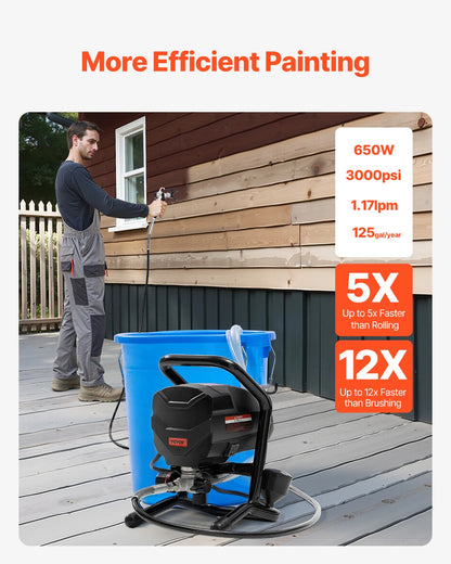650W, 3000psi - ELECTRIC STAND HIGH EFFICIENCY AIRLESS PAINT SPRAYER