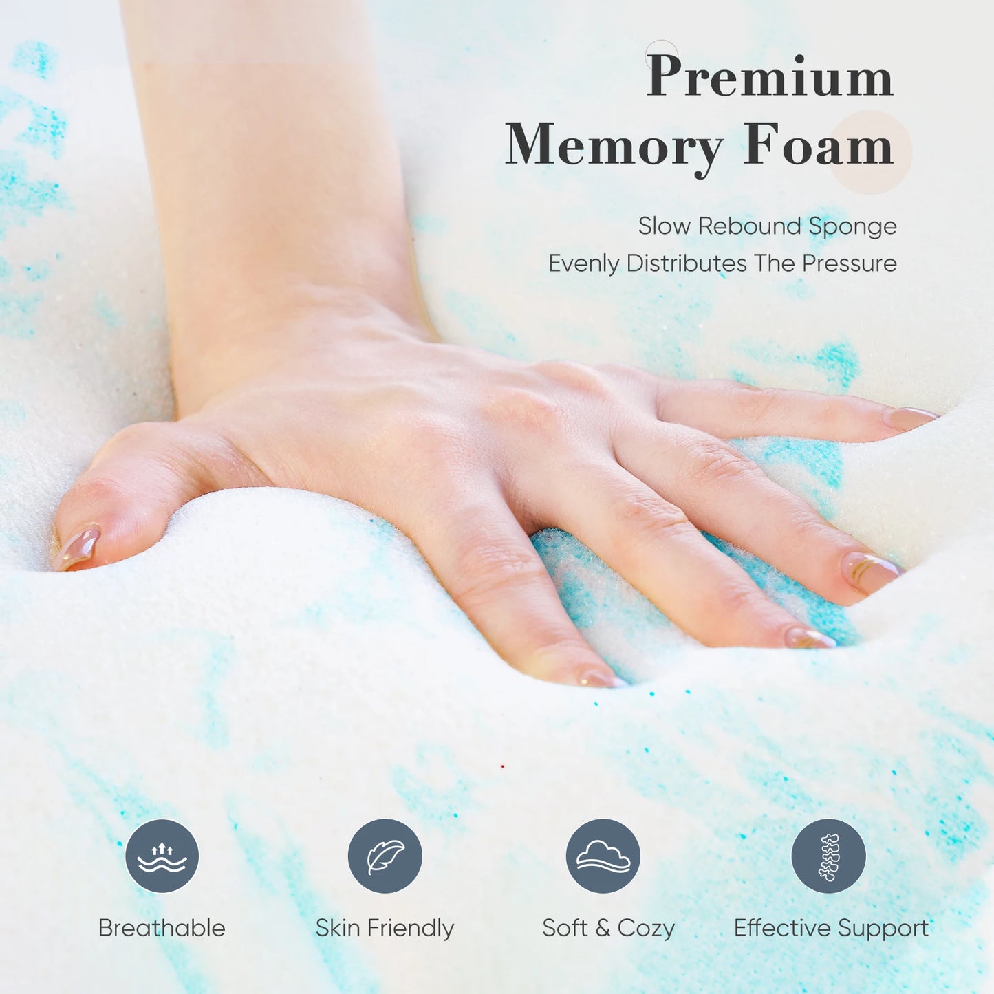 2-3in - SOFT COOLING GEL MEMORY FOAM FULL SIZE MATTRESS TOPPER