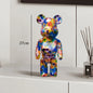 27cm - PAINTED GRAFFITI BEAR RESIN DESKTOP STATUE/ORNAMENTS