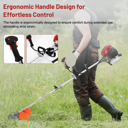 52cc, 2-Stroke - 4-in-1  Straight Shaft Weed Wacker/Weed Eater Trimmer