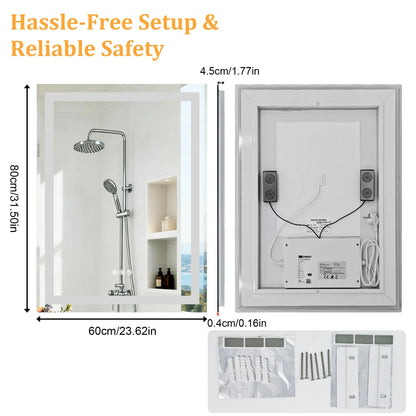 19.68-Inches/23.62-Inches/39.37-Inches/47.24-Inches - LED Bathroom Make-Up Vanity Mirror W/Bluetooth Speaker