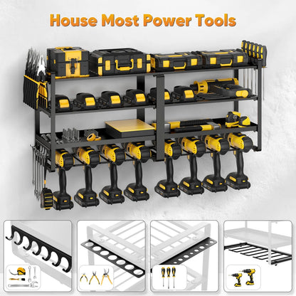 4-LAYER - HEAVY-DUTY WALL MOUNTED POWER TOOL ORGANIZER