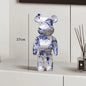 27cm - PAINTED GRAFFITI BEAR RESIN DESKTOP STATUE/ORNAMENTS
