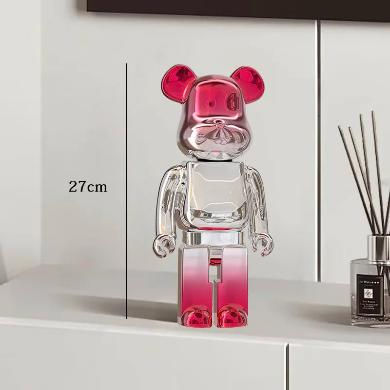 27cm - PAINTED GRAFFITI BEAR RESIN DESKTOP STATUE/ORNAMENTS