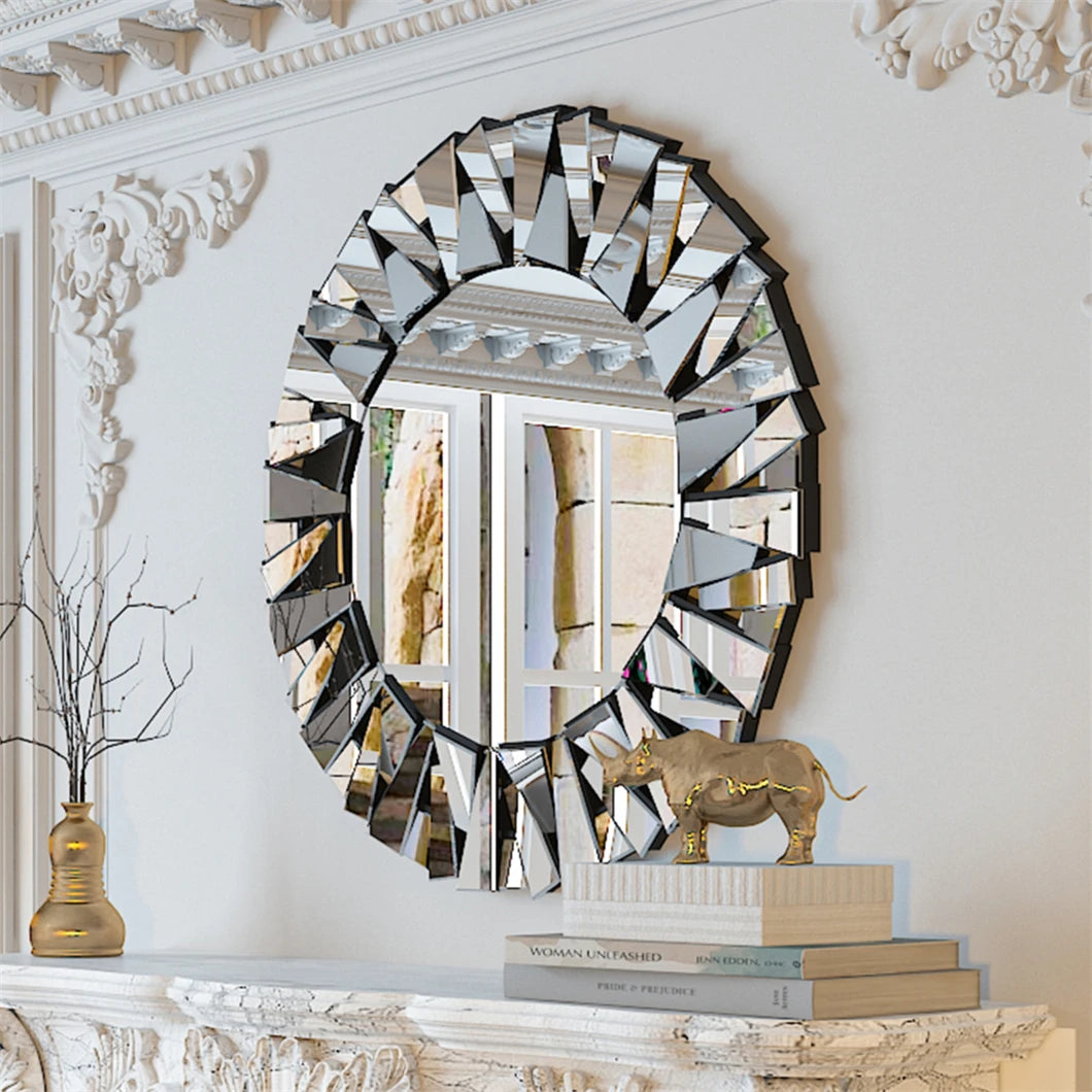 79cm/31.1in - LARGE ACCENT ROUND WALL MOUNTED MIRROR