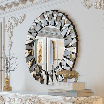 79cm/31.1in - LARGE ACCENT ROUND WALL MOUNTED MIRROR