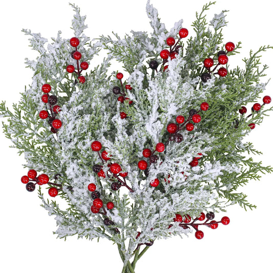 ARTIFICIAL CHRISTMAS RED BERRY FLOWER PINE DECORATION