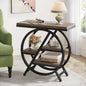 3-Tier - NARROW GEOMETRIC METAL FRAME SIDE TABLE W/STORAGE