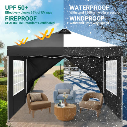 10-Foot x 10-FOOT  - POP-UP CANOPY W/4 REMOVABLE SIDEWALLS & AIR VENT
