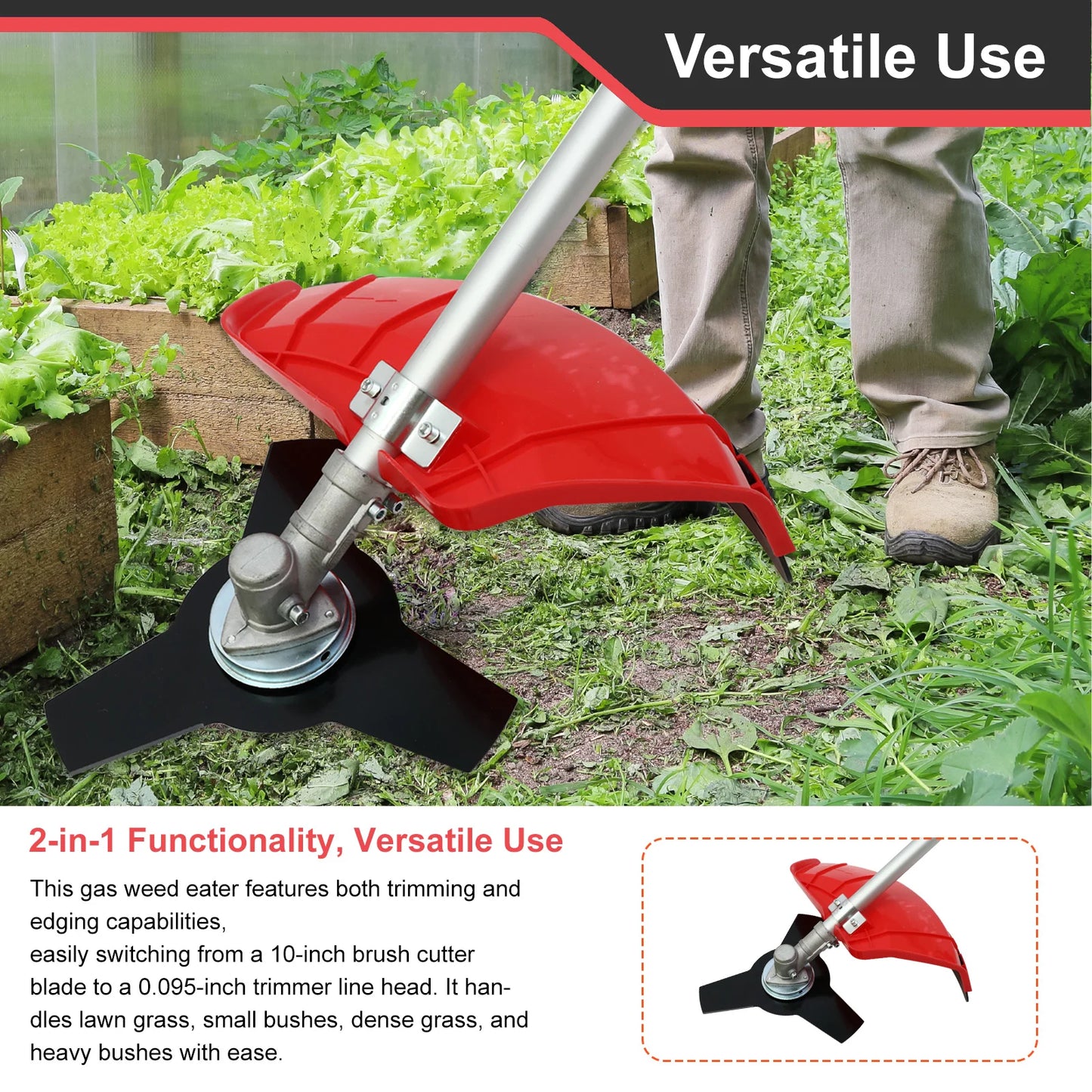 4-Stroke, 31cc, 15lbs - GAS WEED EATER W/13" STRAIGHT SHAFT TRIMMER