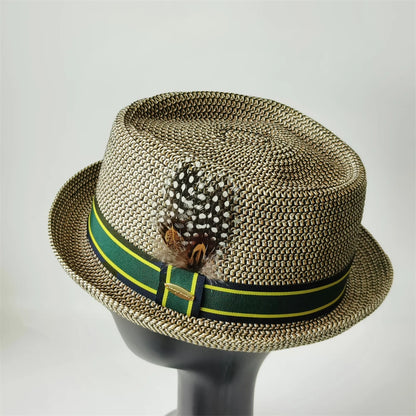 Vintage British Trilby Straw Hat Summer Fedora
