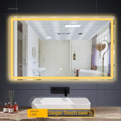 LED LIT - LUXURY WALL-MOUNTED TOUCH SCREEN BATHROOM MIRROR