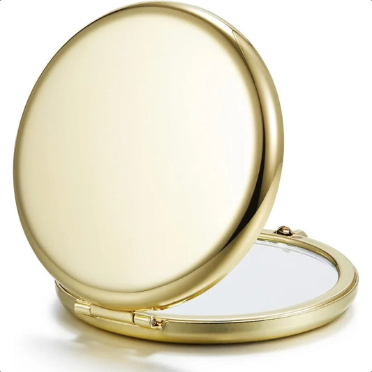 2.5in, 1X/2X MAGNIFICATION -  DOUBLE-SIDED FOLDABLE ROUND COMPACT MIRROR