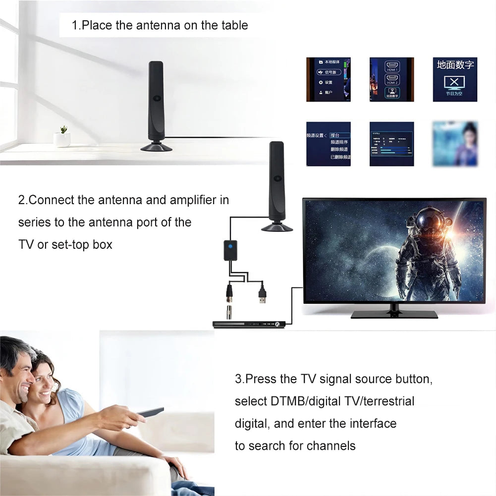 50-MILES - 4K HD DIGITAL TV ANTENNA WITH AMPLIFIER BOOSTER