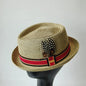 Vintage British Trilby Straw Hat Summer Fedora