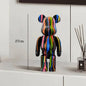 27cm - PAINTED GRAFFITI BEAR RESIN DESKTOP STATUE/ORNAMENTS