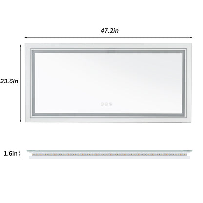 48 inches X 24 inches - LED LIGHTED VANITY MIRROR W/MEMORY, ANTI-FOG