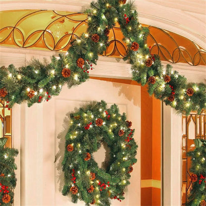 10ft - ARTIFICIAL CHRISTMAS GREEN GARLAND WREATH DECORATION
