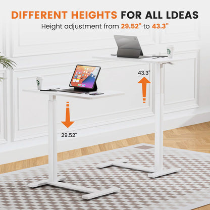 OVERBED BEDSIDE SOFA TABLE W/HIDDEN WHEELS & ADJUSTABLE HEIGHT