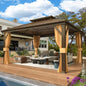 12-Foot x 14-Foot - Gazebo Hardtop, Galvanized Steel Double Roof Metal Gazebo Curtain