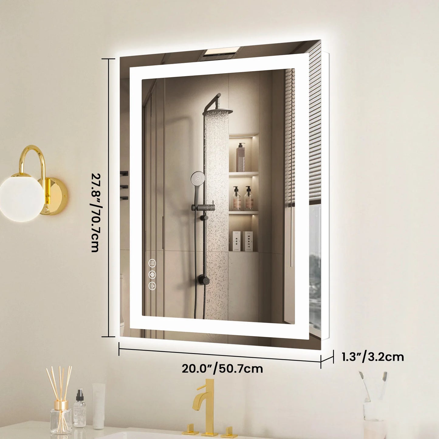 36in x  24in - LED FRONT & BACK LIT BATHROOM VANITY MIRROR