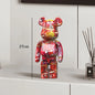27cm - PAINTED GRAFFITI BEAR RESIN DESKTOP STATUE/ORNAMENTS
