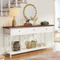 34.65in x 70.86in - EXTRA LONG FARMHOUSE STYLE CONSOLE TABLE, W/3-DRAWERS