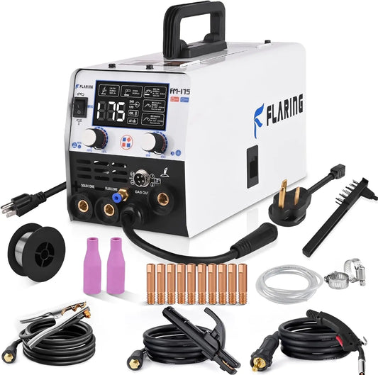 175A, 110V/240V - 5-IN-1 DUAL VOLTAGE FLUX CORE MIG WELDING MACHINE