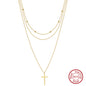 STERLING SILVER CROSS SHAPED NECKLACE PENDANT W/BEADS