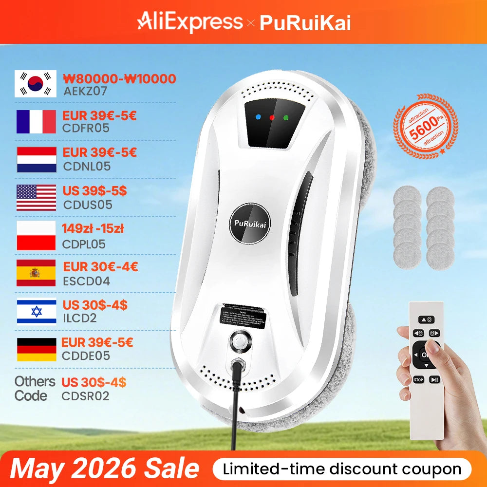 Ultra-Thin Robot Control Vacuum Window Cleaner window