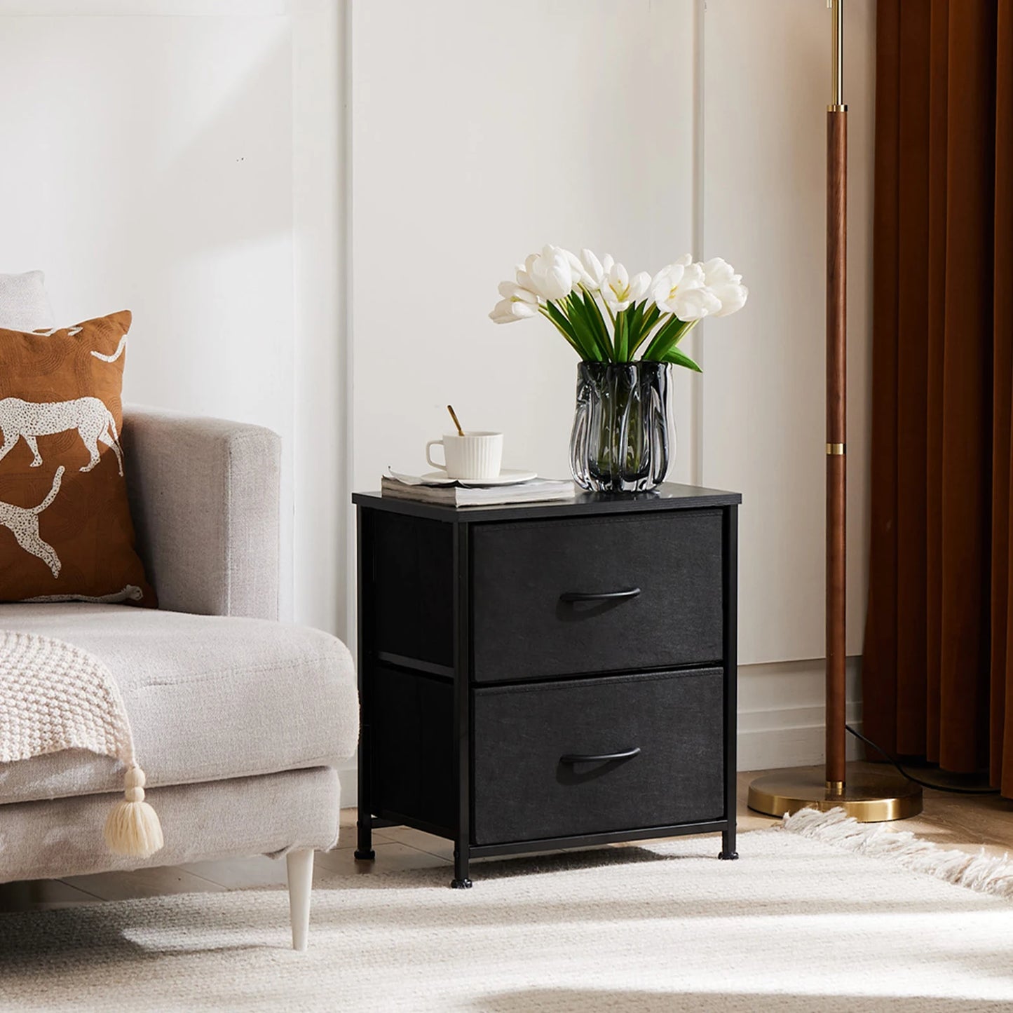 LIVING ROOM CABINET, BEDSIDE NIGHT STANDS